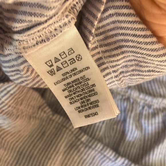 Lucky Brand V-Neck Asymmetrical Tiered Short Dress 100% Linen Sleeveless 362sn M - Picture 5 of 5